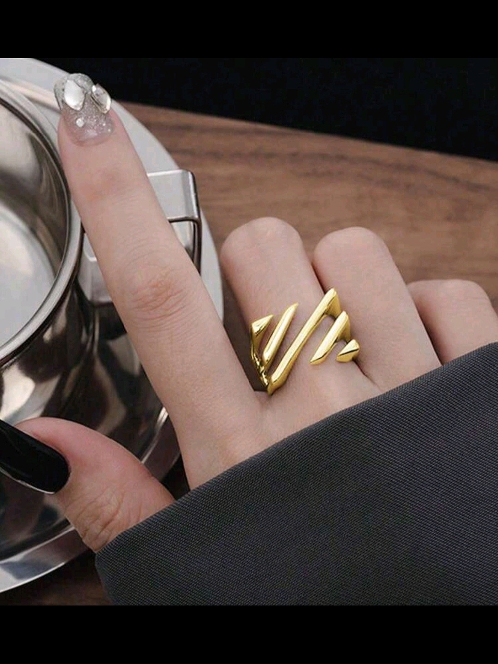Gold Geometric Statement Ring - Women Jewelry